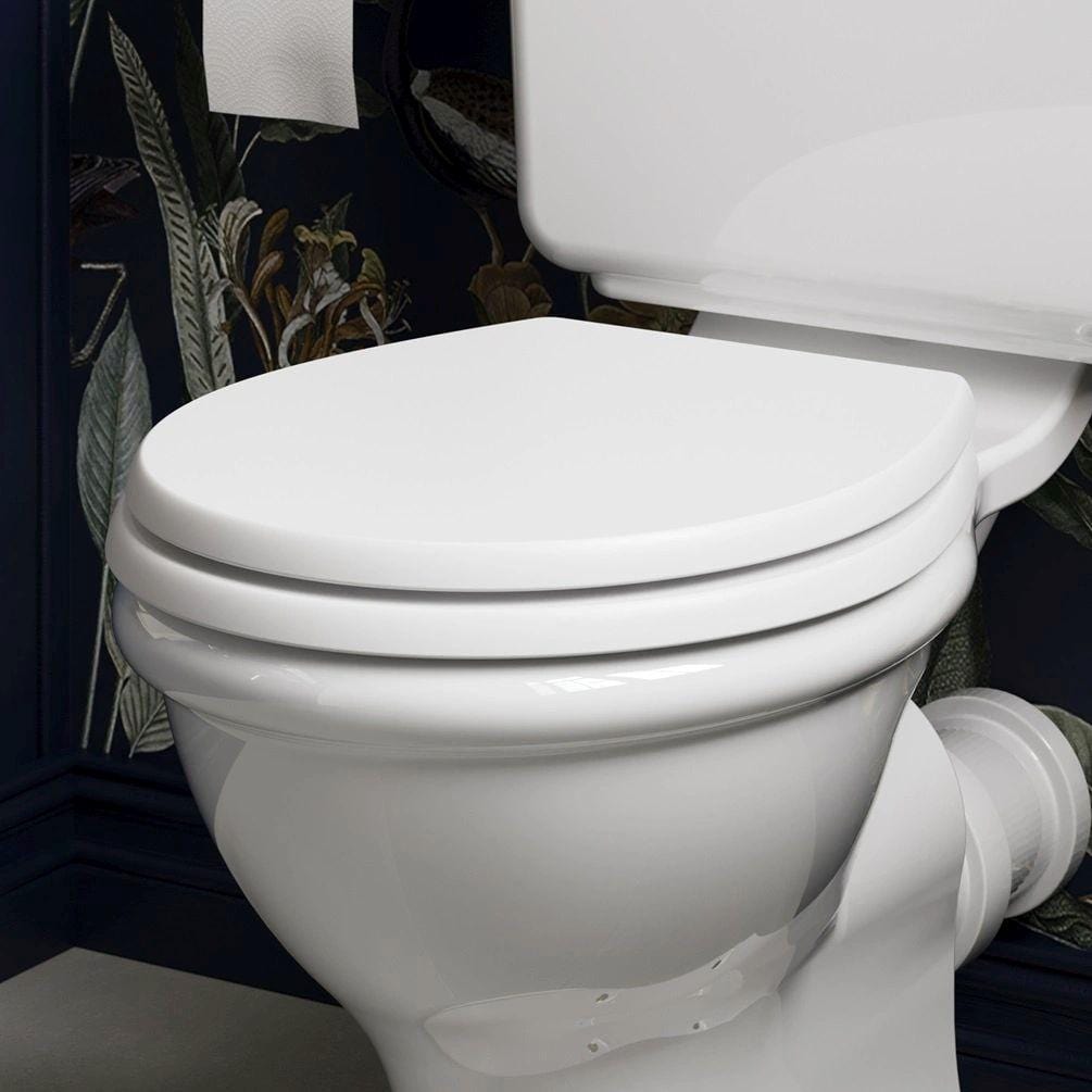 Burlington Toilet Seat Varley White / Gold Burlington Guild Close Toilet Seat