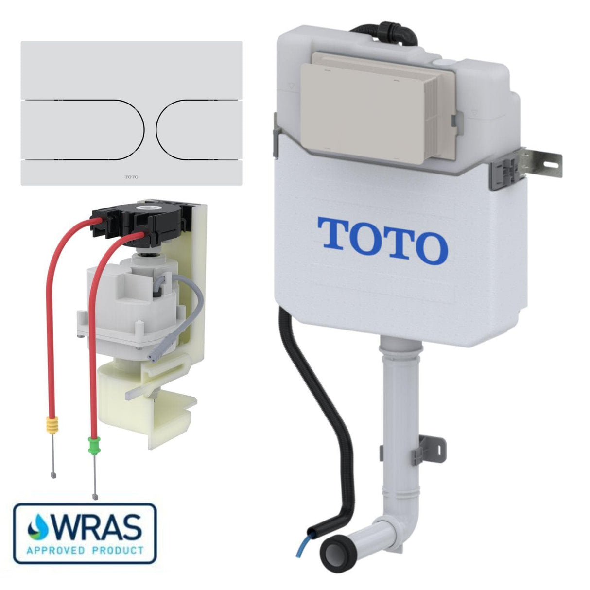 Toto Concealed Cistern Matte White / Auto Flush Toto Washlet Concealed Cistern with Auto Flush Capability and Flush Plate