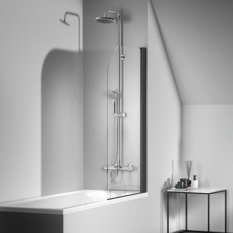Ideal Standard Exposed Shower Set Ideal Standard Ceratherm T25 Exposed Thermostatic Bath Shower System with Idealrain Showerhead, 3 Function Handset and Idealflex Hose in Chrome