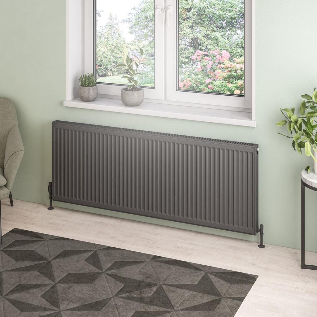 Aquarius Type 21 600 x 1600mm Aquarius Type 21 Compact Panel Radiator In Matt Anthracite