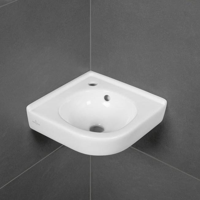 Villeroy & Boch Cloakroom Basin Villeroy & Boch O.novo 400mm Corner Cloakroom Basin in White Alpin
