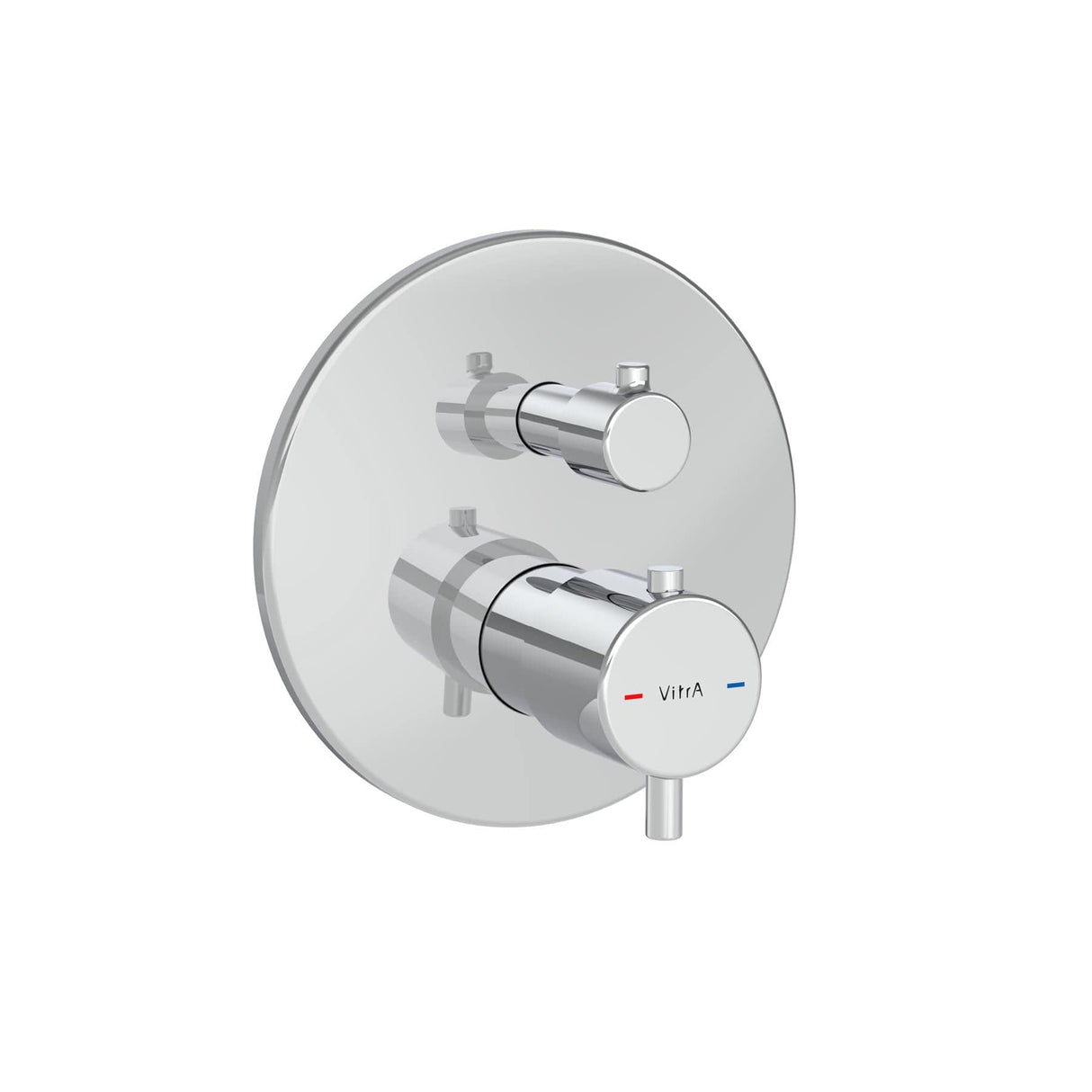 VitrA Concealed Shower Valve Chrome VitrA Root Round Integrated Thermostatic Bath and Shower Mixer 2-Way Control Plate