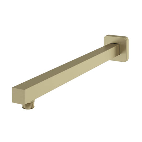 Aquarius Fixed Shower Arm Brushed Brass Aquarius Modern Square Fixed Overhead Shower Arm