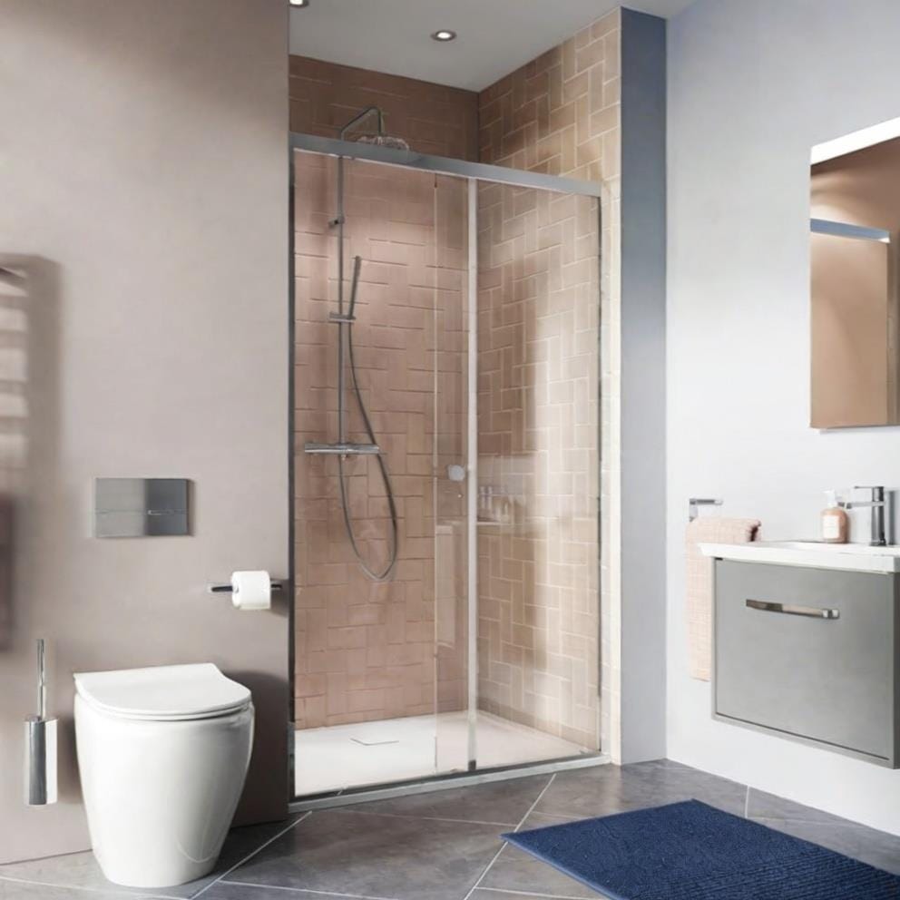 Crosswater Sliding Shower Door Silver / 1500mm Crosswater Clear 6 Single Sliding Shower Door