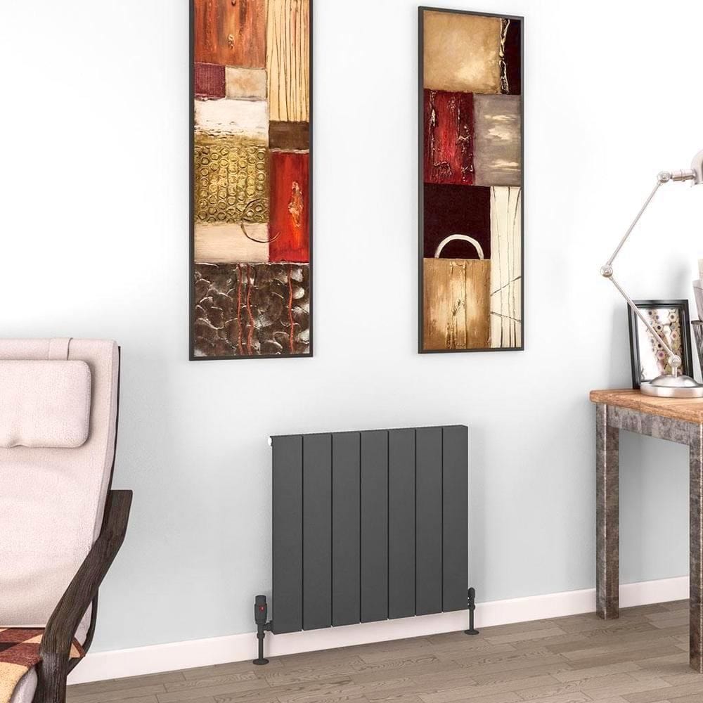 Eastbrook Panel Radiator 600 x 660 / Electric Only Eastbrook Charlton Horizontal Aluminium Designer Radiator in Matt Anthracite