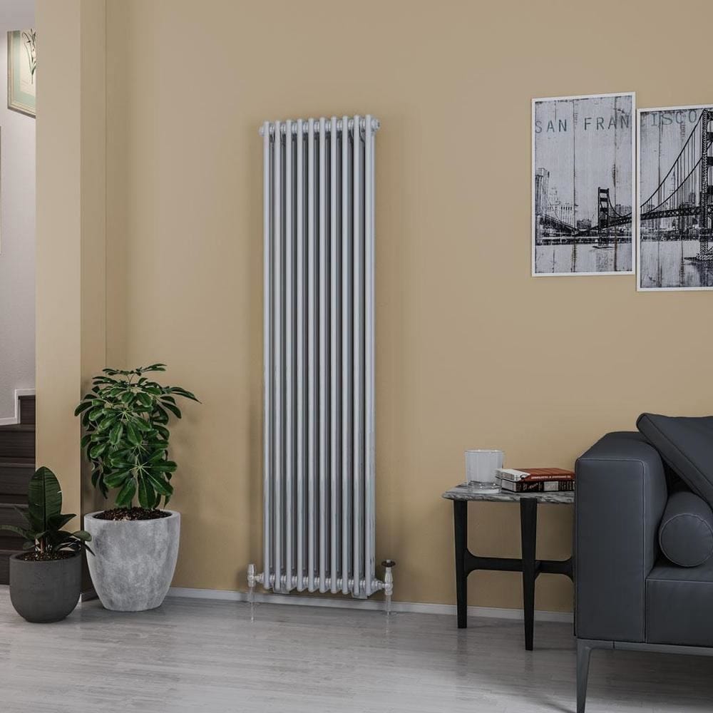 Eastbrook Column Radiator 1800 x 473 / Central Heating Eastbrook Rivassa Traditional 2 Column Radiator in Chrome Effect