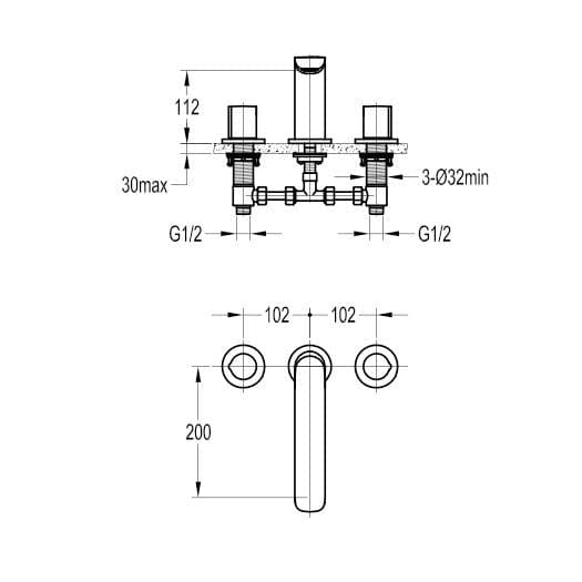 Flova 3 Tap Hole Bath Set Flova Allore 3 Hole Bath Mixer Tap in Diamond Chrome
