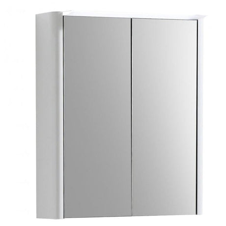Imex Mirrored Cabinet Imex Suburb 500mm Two Door Illuminated Mirror Cabinet with Shaver Socket - 500mm Wide - White Gloss