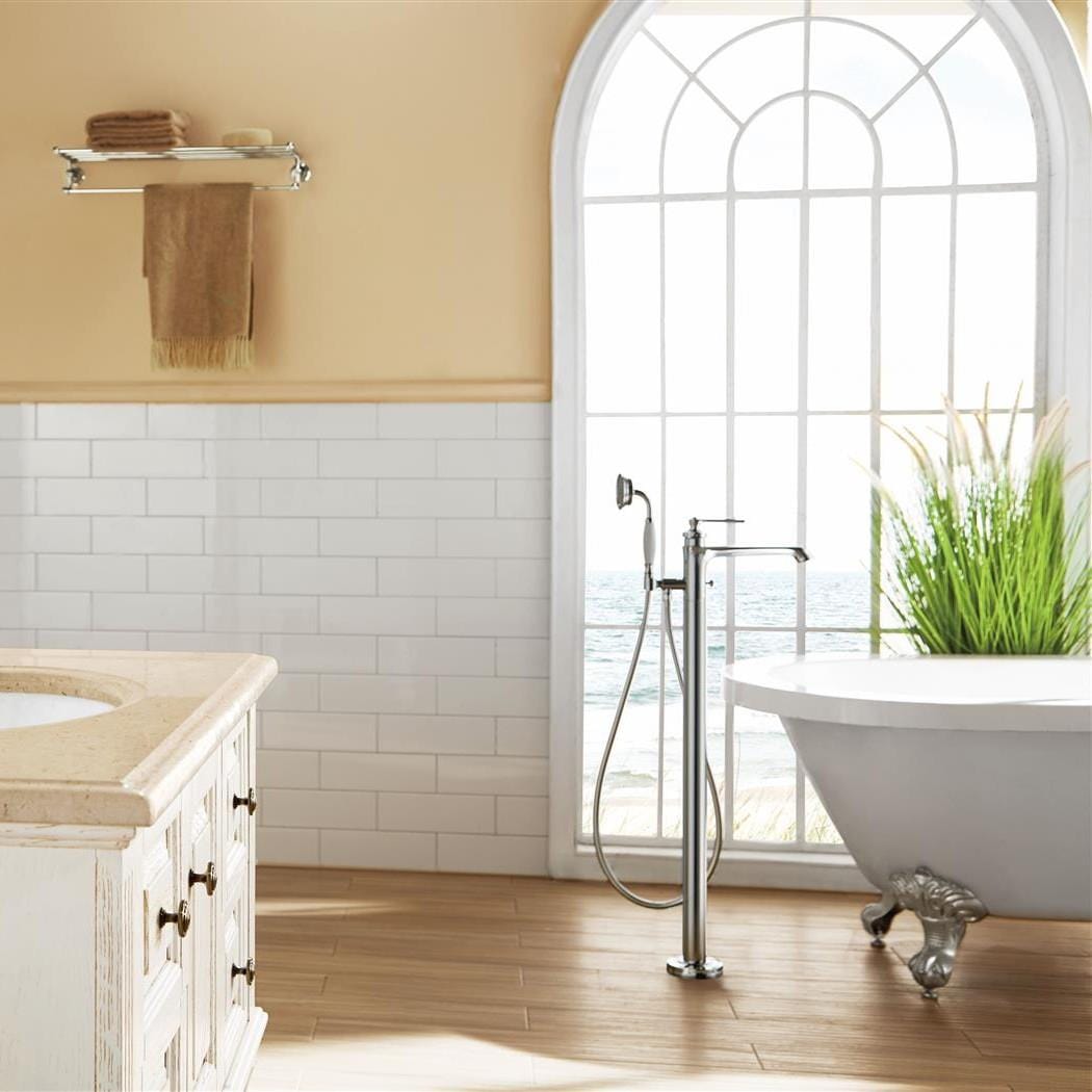 Flova Freestanding Bath Filler Flova Liberty Floor Standing Bath and Shower Mixer