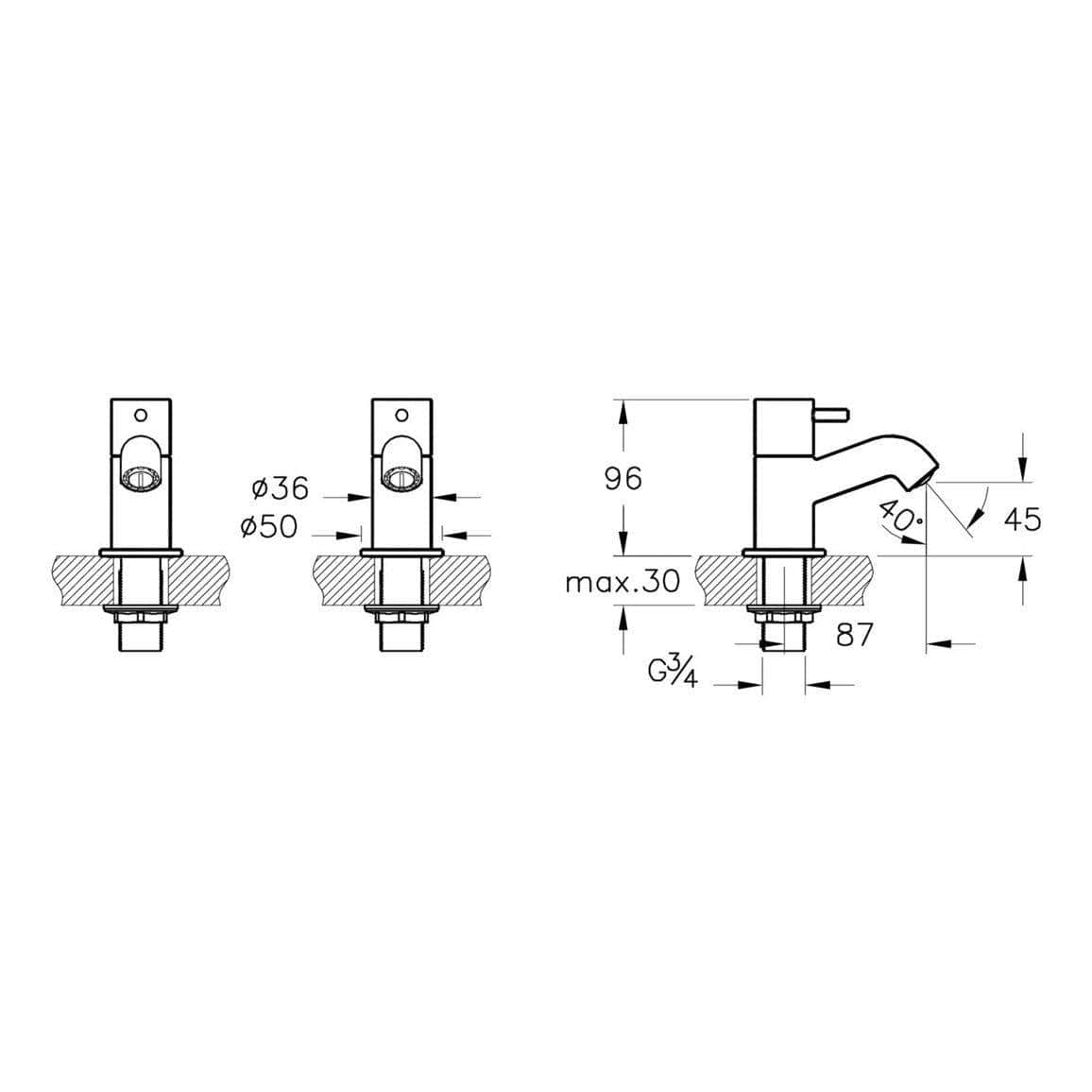 VitrA Pillar Bath Tap VitrA Minimax S Bath Pillar Taps