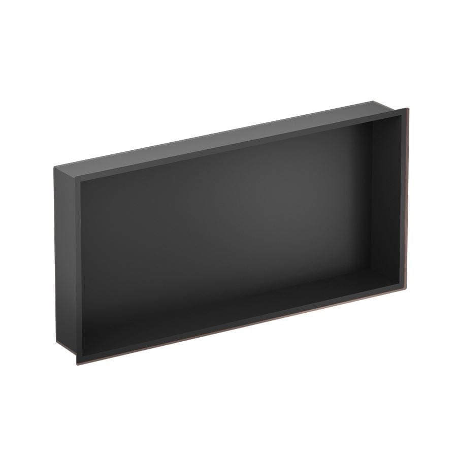 Croswwater Shower Niche Matt Black Crosswater Square Shower Niche - 610 x 305 x 80mm for Stud Walls