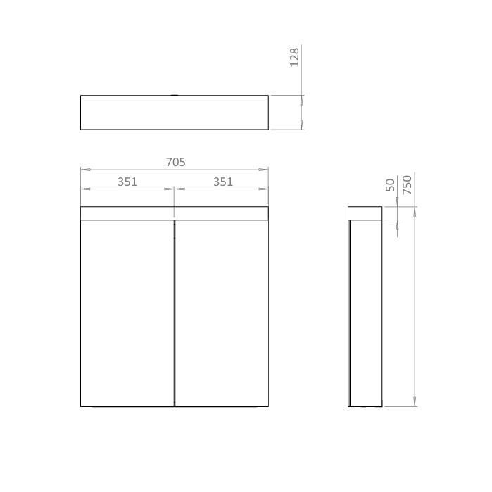 Crosswater Mirrored Cabinet Crosswater Image LED Illuminated Mirror Cabinet