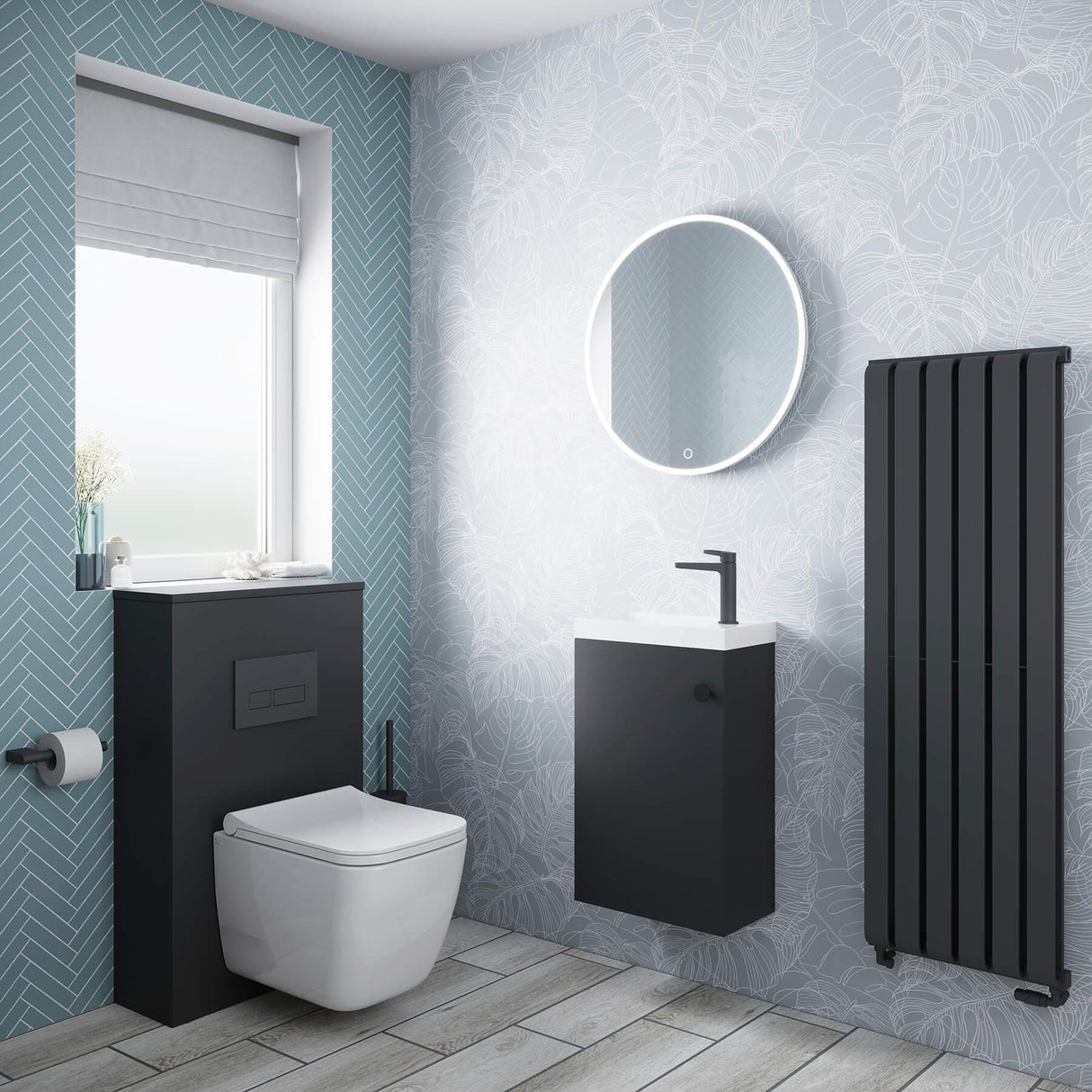 Crosswater Cloakroom Vanity Unit Crosswater Alo Cloakroom Single Door Wall Mounted 400 x 220mm Vanity Unit with Basin