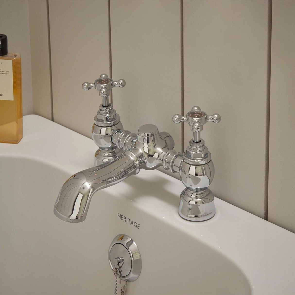 Heritage Bath Mixer Heritage Trinity Bath Filler Tap in Chrome