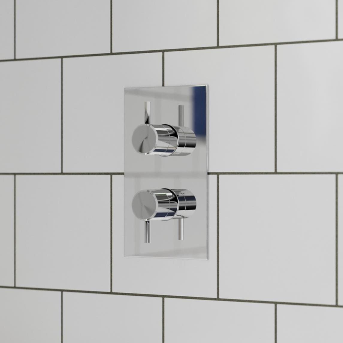 Britton Concealed Shower Valve Chrome Britton Hoxton 2.0 2 Outlet, 2 Handle Concealed Thermostatic Shower Valve