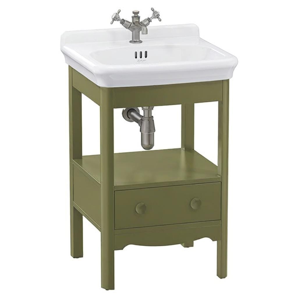 Burlington Floor Standing Vanity Unit Carlyle Green / 1 Hole Burlington Guild Floor Standing 560mm Vanity Unit with Basin
