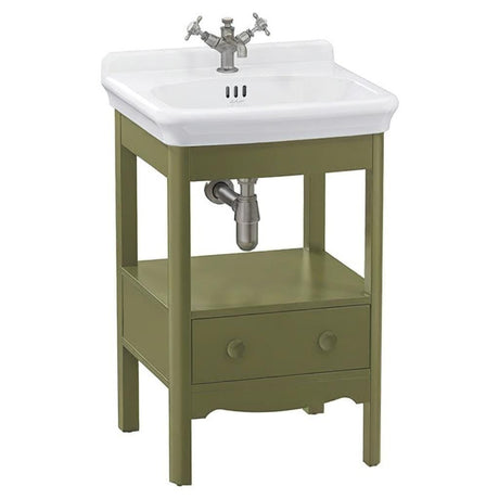 Burlington Floor Standing Vanity Unit Carlyle Green / 1 Hole Burlington Guild Floor Standing 560mm Vanity Unit with Basin