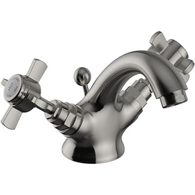 Heritage Mono Basin Tap Brushed Nickel Heritage Dawlish Mono Basin Mixer Tap with Pop-Up Waste