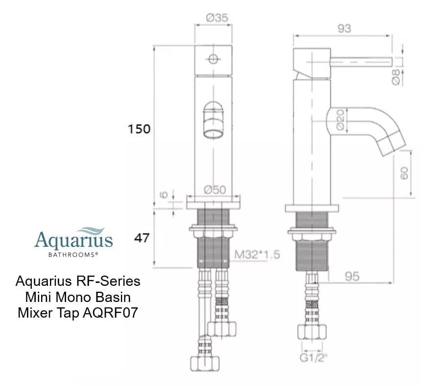 Aqaurius Mono Basin Tap Aquarius RF-Series Mini Mono Basin Mixer Tap