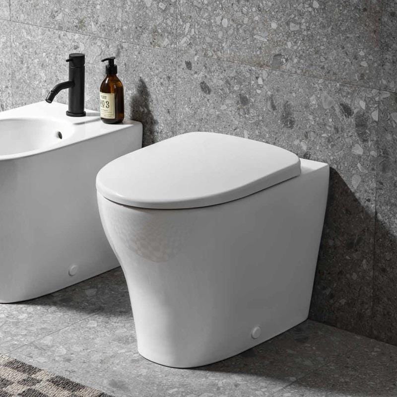 UK Bathroom Store Back To Wall Toilet Geberit Selnova Back-to-Wall Toilet with Concealed Cistern, Flush Plate and Soft Close Seat Pack