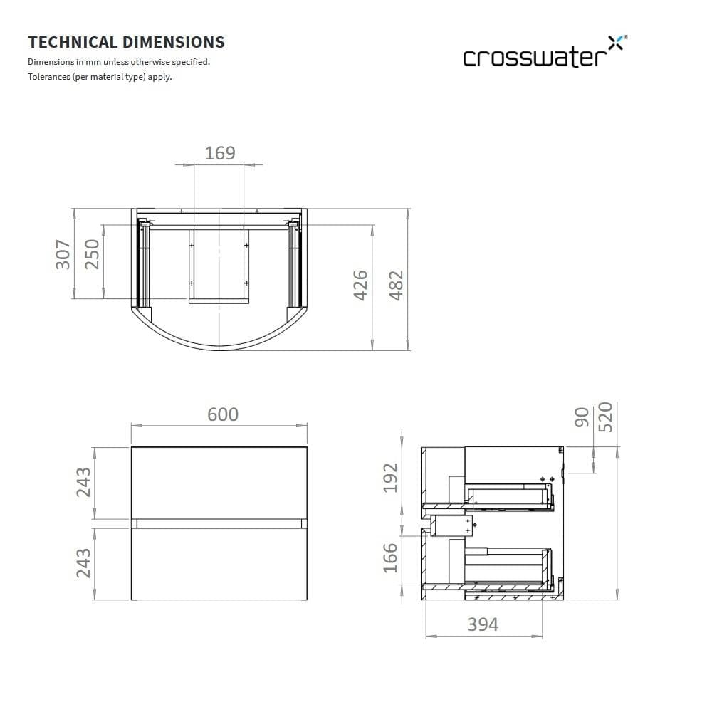 Crosswater Wall Mounted Vanity Unit Crosswater Svelte Wall Hung Vanity Unit with Basin