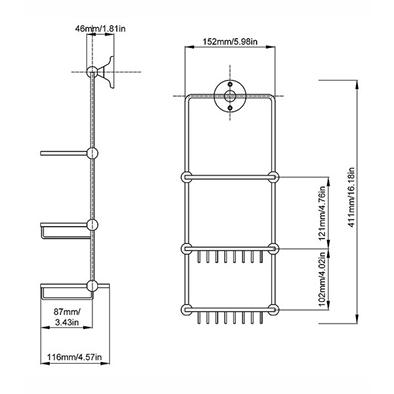 Aquarius Bathrooms Basket Aquarius Blenheim Traditional Shower Tidy in Chrome