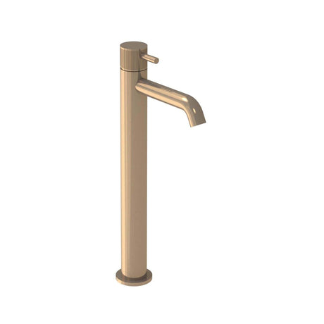 Saneux Tall Basin Tap Fluted Saneux Cos Tall Basin Mixer Tap in Brushed Bronze