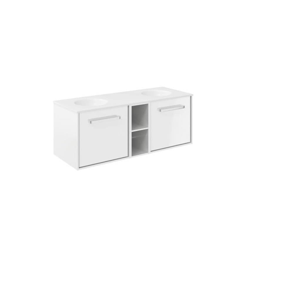 Crosswater Wall Mounted Vanity Unit White Gloss / 1200mm / Double Basin Crosswater Infinity Wall Mounted Vanity Unit with Basin