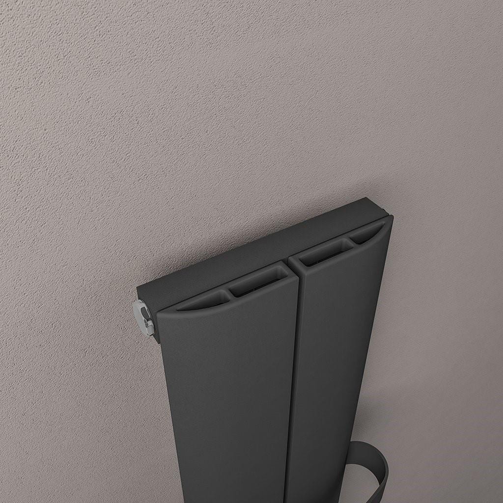 Eastbrook Panel Radiator Eastbrook Berlini Straight Vertical Aluminium Radiator in Matt Anthracite