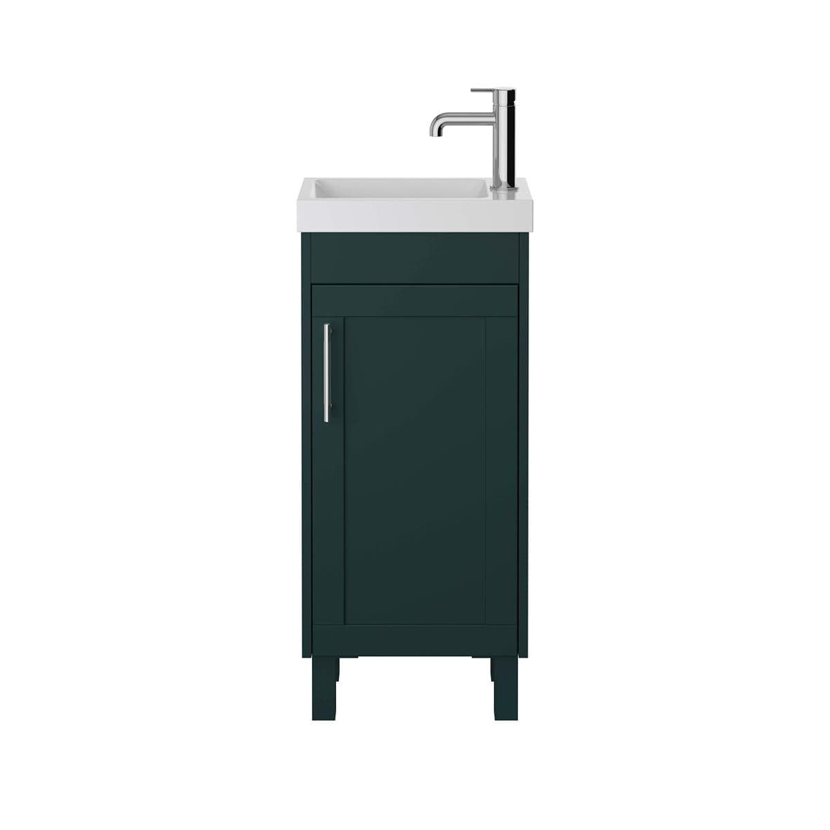 Heritage Cloakroom Vanity Unit Classic Green Heritage Lynton 400mm Cloakroom Floor Standing Unit with 1 Tap Hole Basin