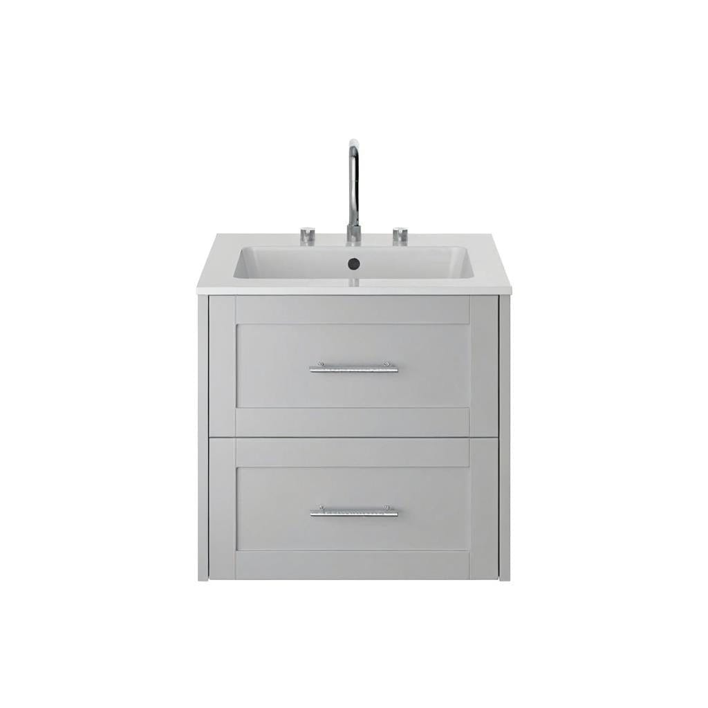 Heritage Wall Mounted Vanity Unit Dove Grey / 3 Heritage Lynton 600mm Wall Mounted Vanity Unit with Basin