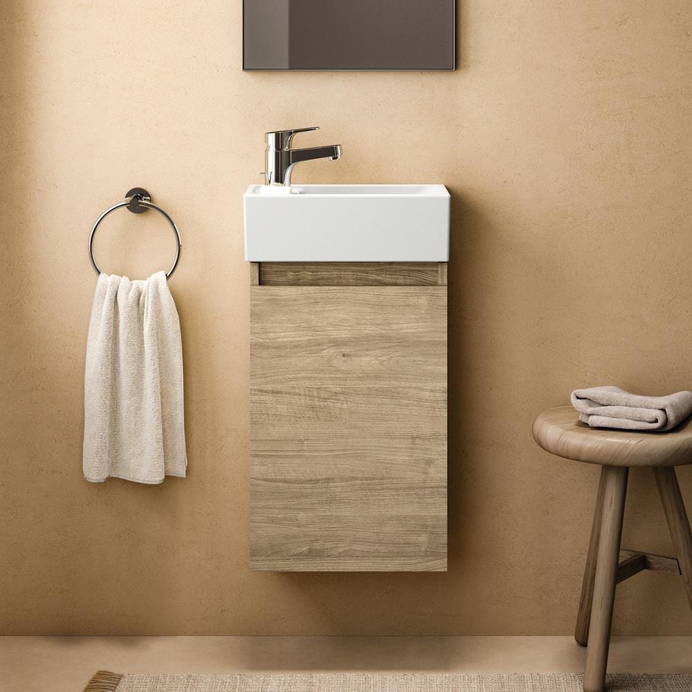 Ideal Standard Wall Mounted Vanity Unit Ideal Standard Eurovit + 350mm Wall Mounted Cloakroom Vanity Unit with 1 Tap Hole Basin