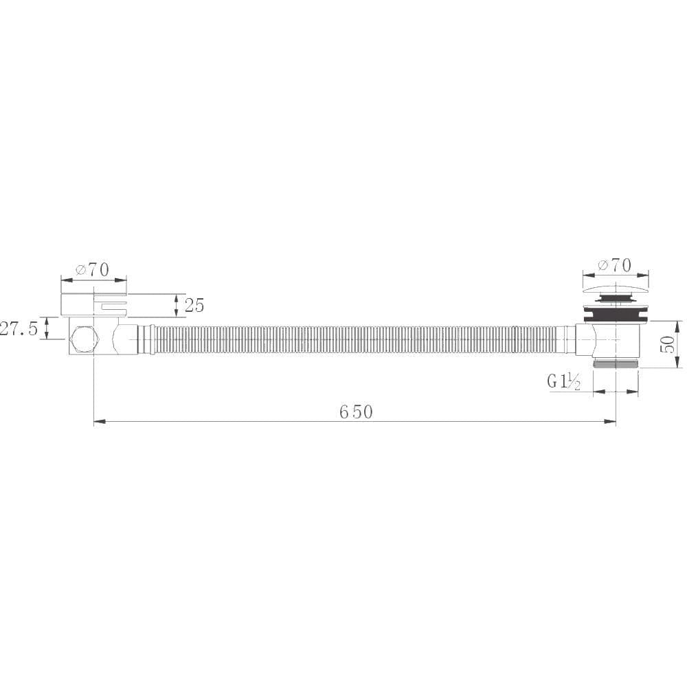 Flova Overflow Filler Flova Bath Overflow Filler with Clicker Waste