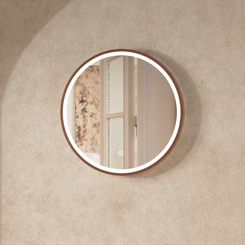 Crosswater Illuminated Mirror 500mm / Brushed Bronze Crosswater Infinity Round Framed LED Illuminated Mirror