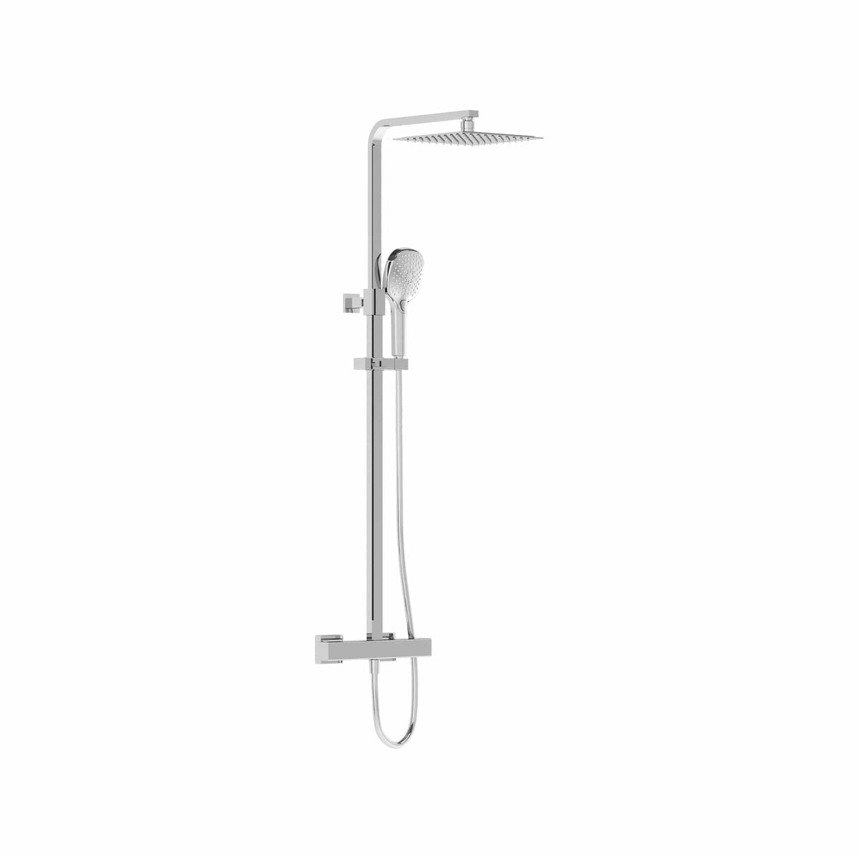 VitrA Exposed Shower Set VitrA Aquaheat Bliss Exposed Thermostatic Valve Shower Set with Adjustable Riser, 230mm Shower Head and Handset