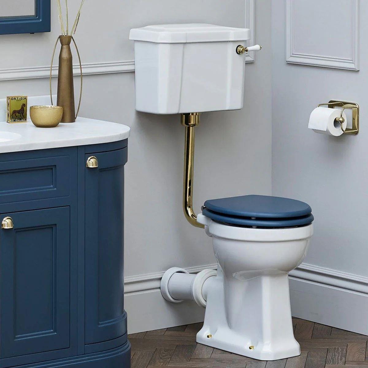 Burlington Low Level Toilet 520mm / Lever / Gold Burlington Regal Comfort Height Low Level Toilet