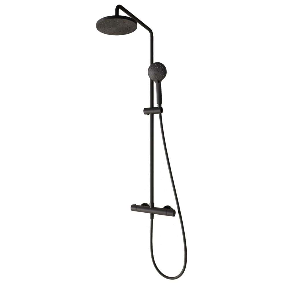 Villeroy & Boch Exposed Shower Set Villeroy & Boch Universal Exposed Thermostatic Shower Valve Set with Riser Kit, Showerhead and Handset
