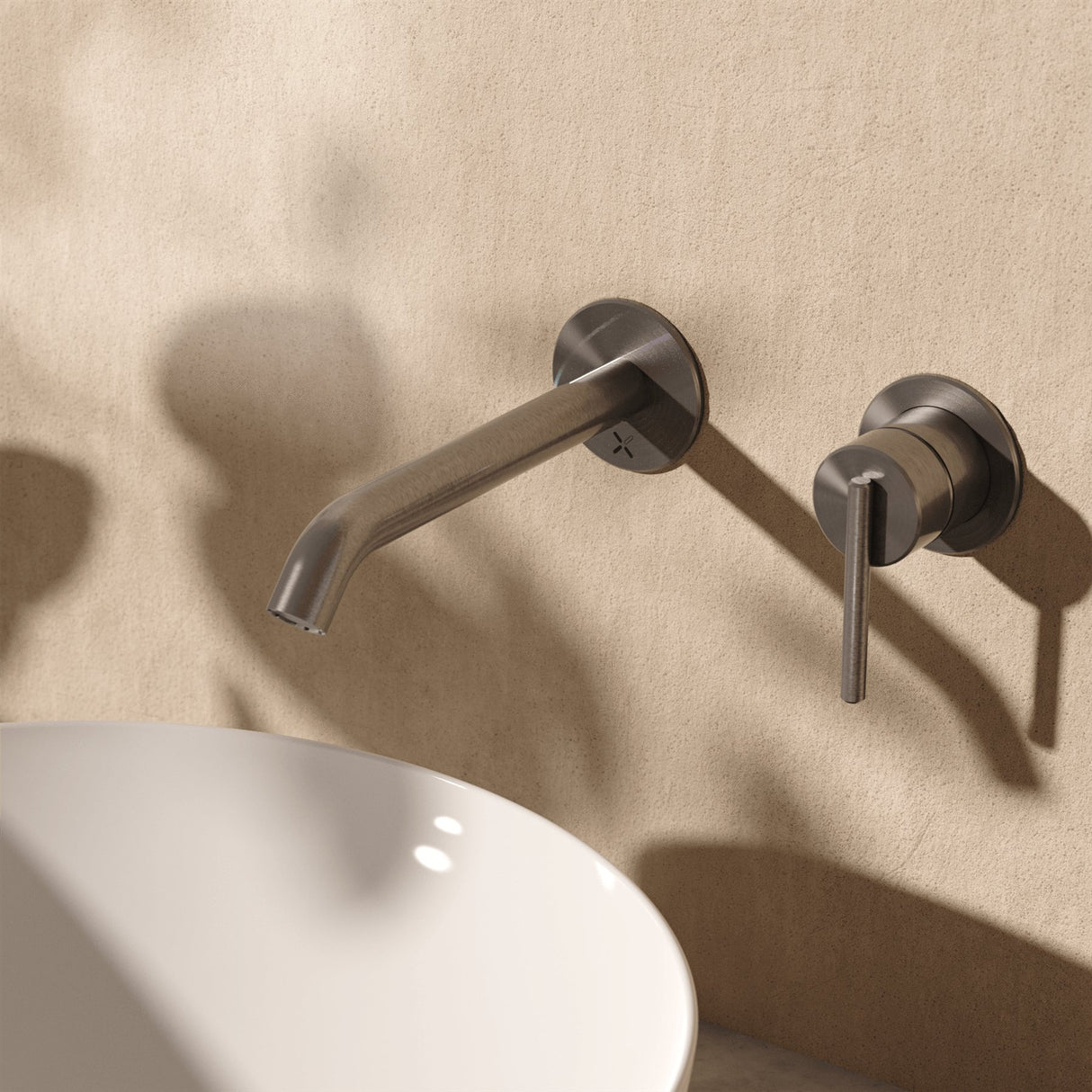 Crosswater Wall Mounted Basin Tap Stainless Steel Crosswater 3ONE6 Lever 2 Hole Wall Mounted Basin Mixer Tap