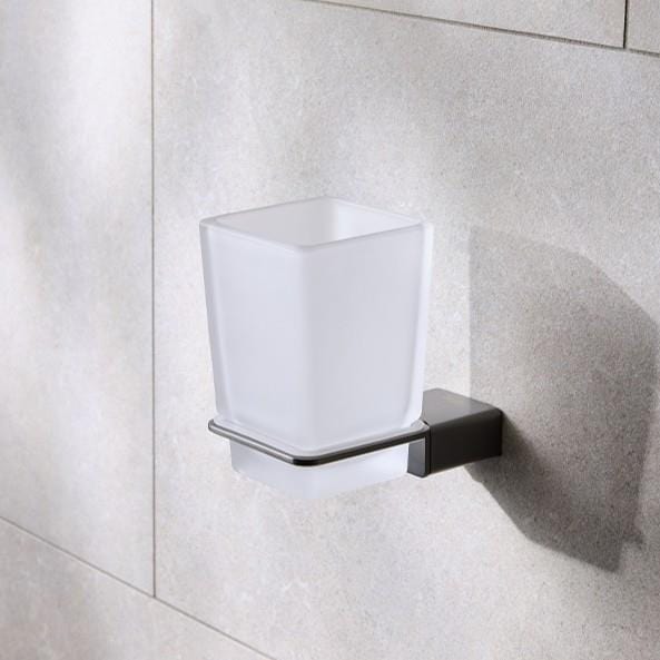 Miller Toothbrush Holder Gun Metal Miller Miami Tumbler and Holder