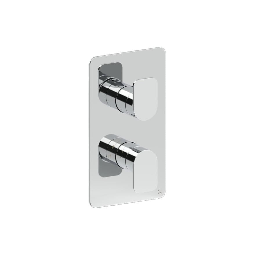 Crosswater Concealed Shower Valve Chrome Crosswater Fuse 2 Outlet, 2 Handle Vertical Concealed Shower Valve