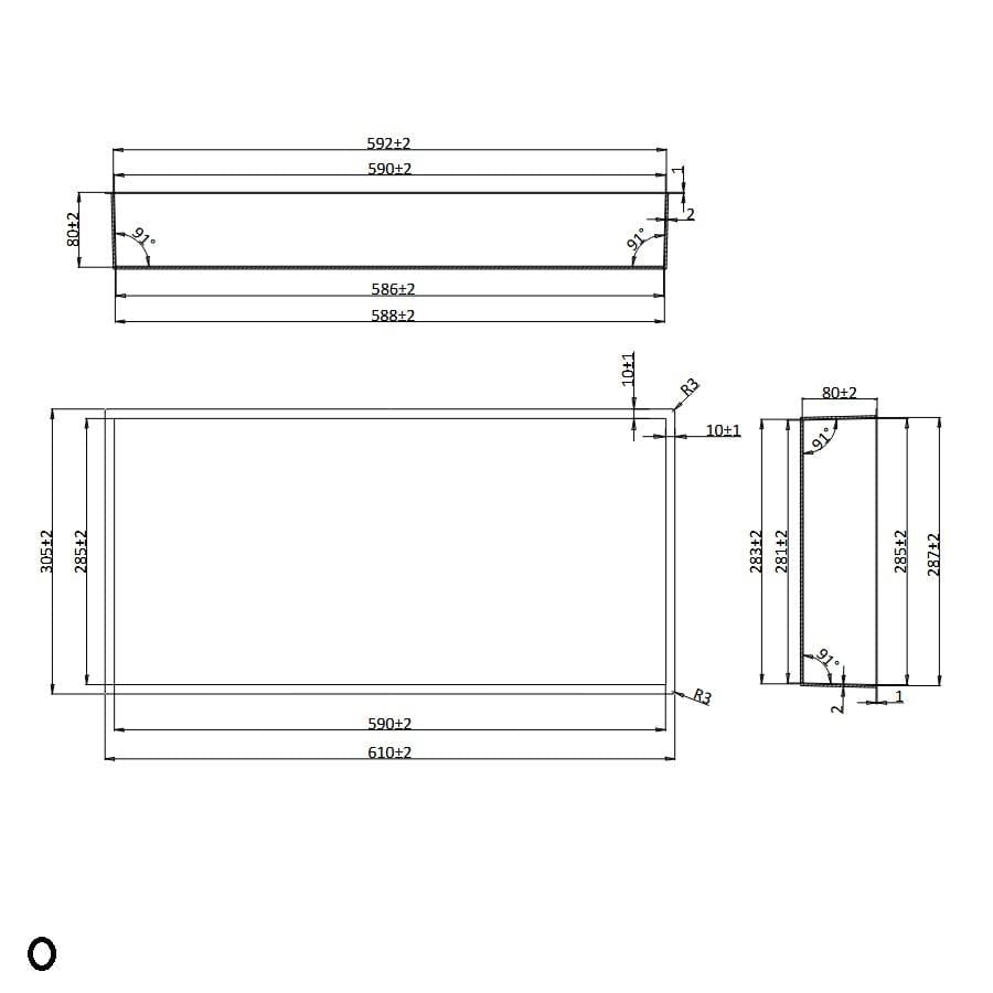 Croswwater Shower Niche Crosswater Square Shower Niche with LED - 610 x 305 x 80mm for Stud Walls