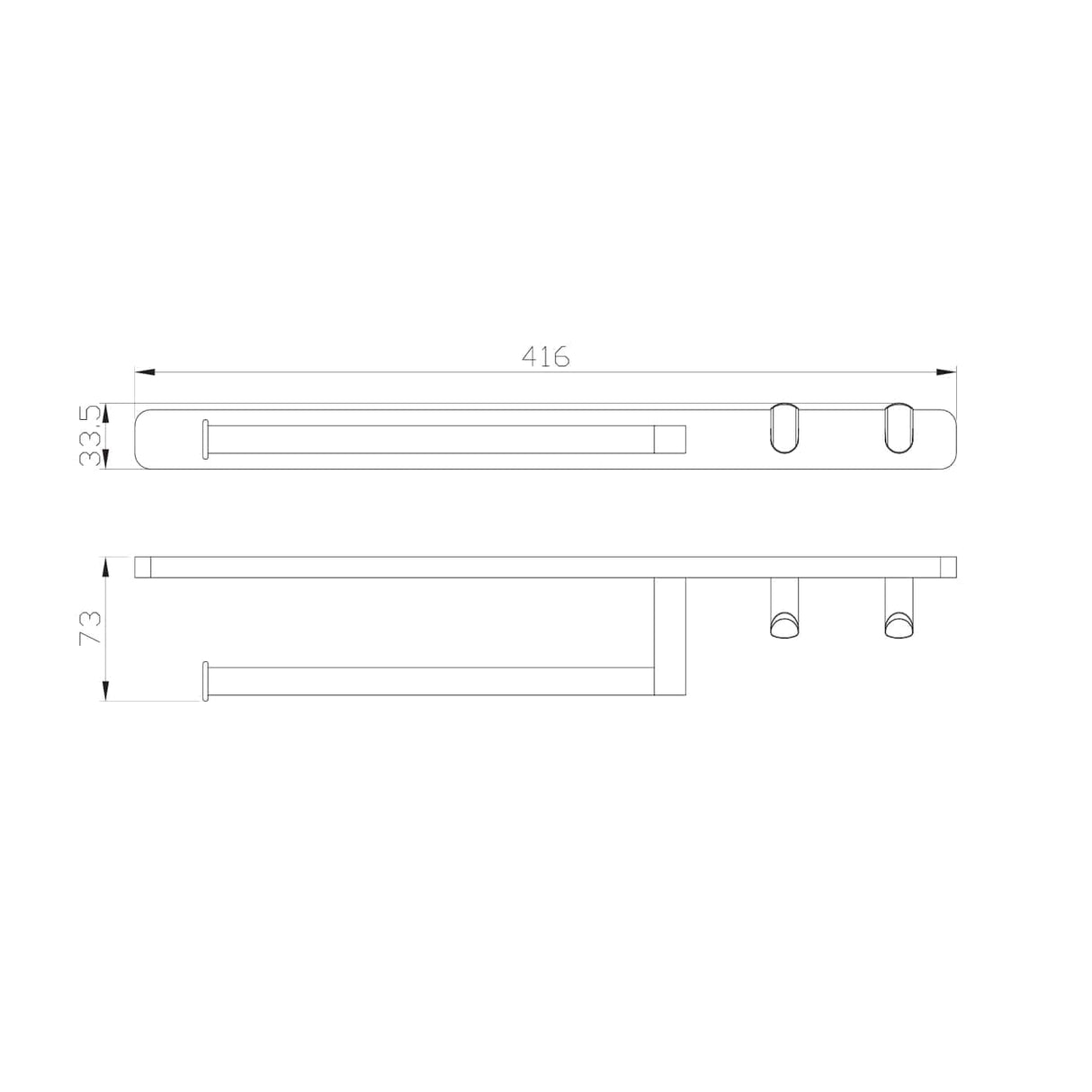 Eastbrook Towel Rails and Rings Eastbrook Asti Towel Ring and Double Hook