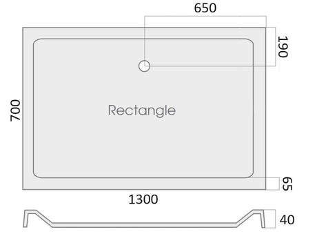 Aquarius Rectangle Shower Tray 1300 x 700mm Aquarius Vital Stone Resin Rectangular Shower Tray