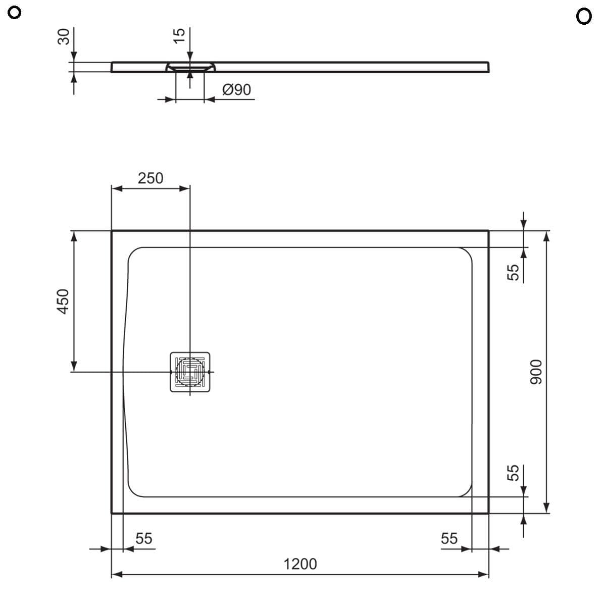 Ideal Standard Rectangle Shower Tray Ideal Standard Ultra Flat S+ Shower Tray 30mm including Waste