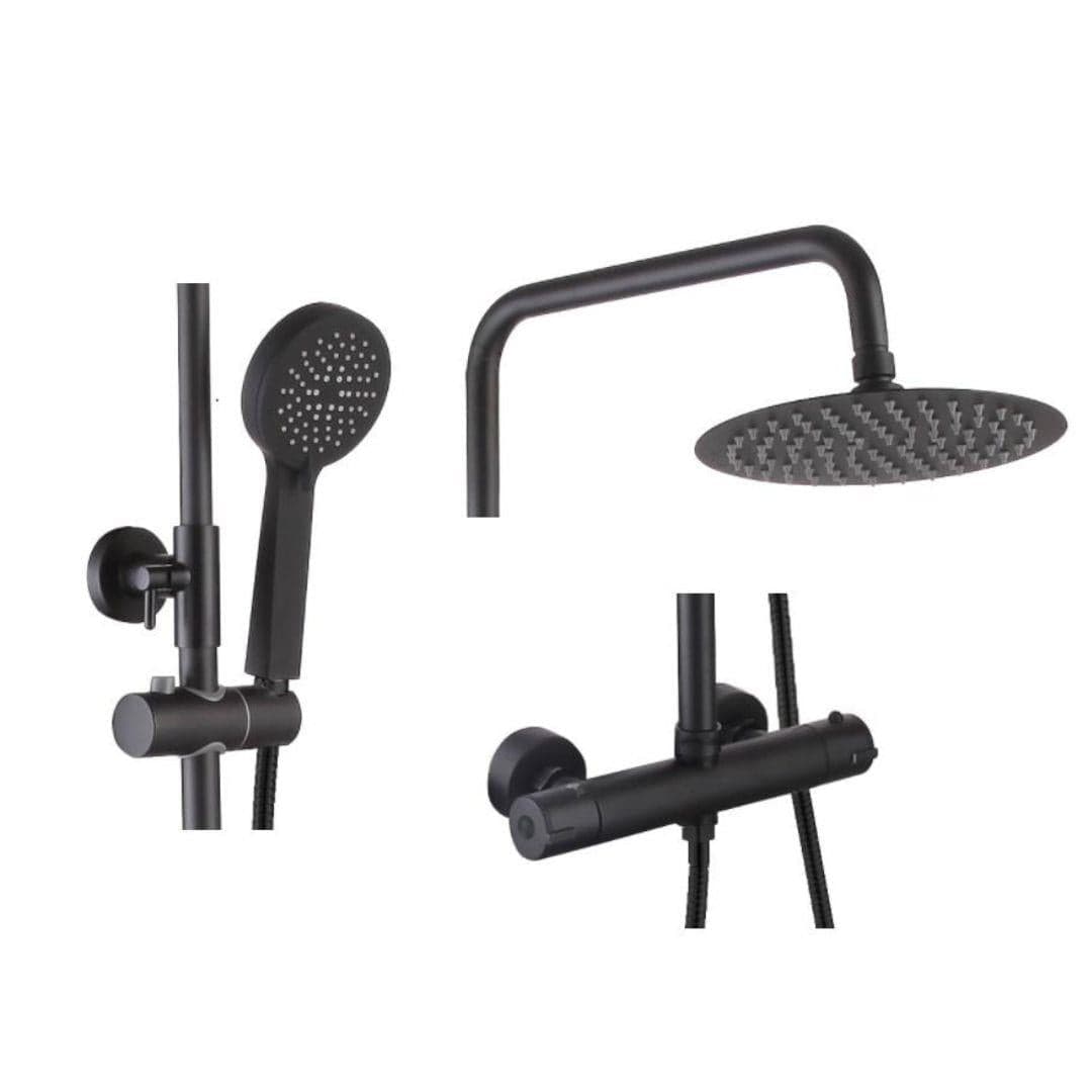 Aquarius Exposed Shower Set Aquarius RainLux Eco Round Adjustable Exposed Bar Shower System