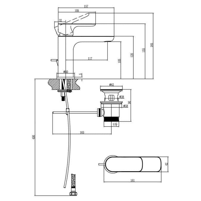 Villeroy & Boch Mono Basin Tap Villeroy & Boch O.Novo Single Lever Basin Mixer Tap in Chrome