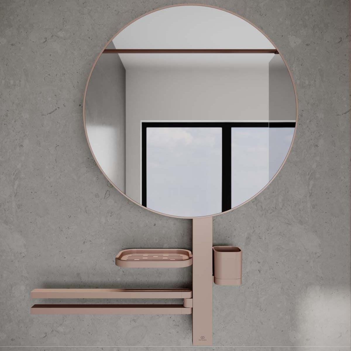 Ideal Standard Cosmetic and Shaving Mirror Rosé Ideal Standard ALU+ Large Beauty Bar with 500mm Mirror