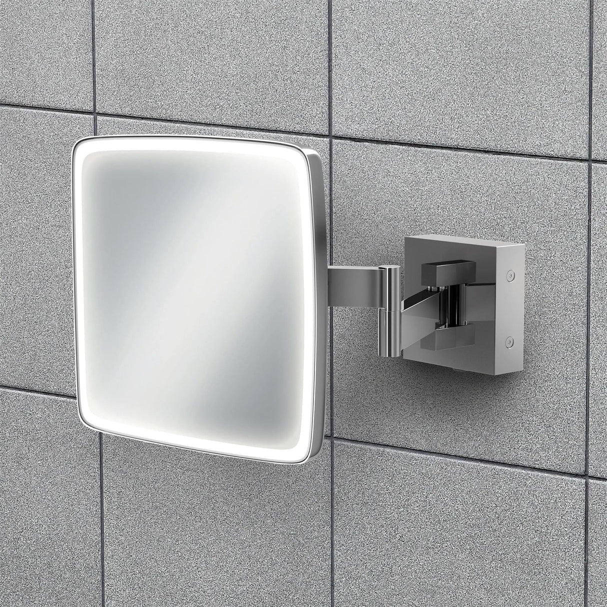 hib. Cosmetic and Shaving Mirror hib. Eclipse LED Square Magnifying Mirror