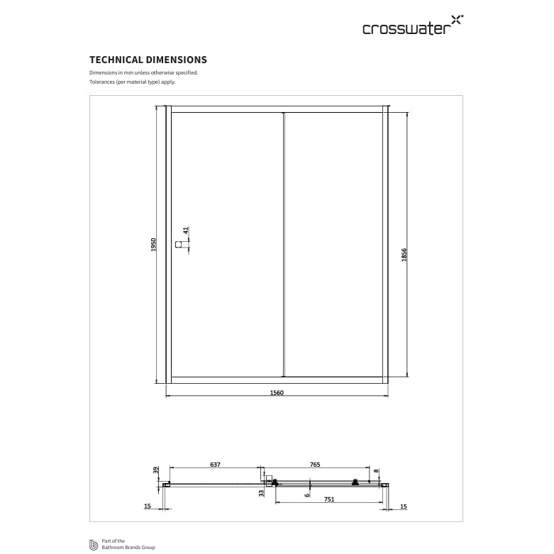 Crosswater Sliding Shower Door Crosswater Clear 6 Single Sliding Shower Door