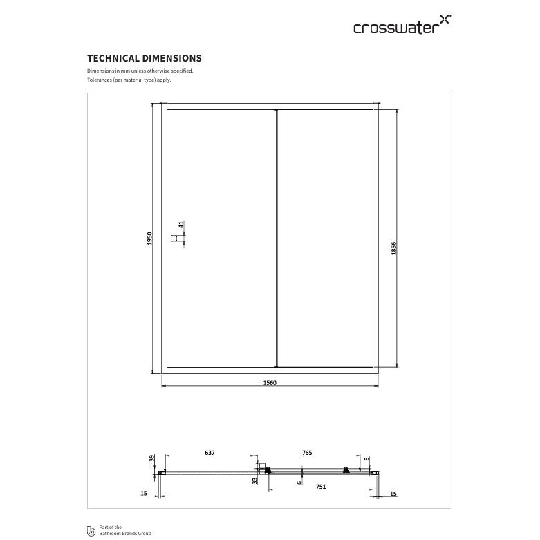 Crosswater Sliding Shower Door Crosswater Clear 6 Single Sliding Shower Door